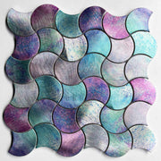 Gạch mosaic nhôm không đều hình vảy cá đặc biệt óng ánh hiện đại dùng trang trí tường nhà bếp, phòng tắm, biệt thự - Daisan Store