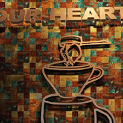 Gạch mosaic nhôm - nhựa tự dính hiện đại 450*450 chất lượng cao, bề mặt bóng vân gỗ dùng cho tường biệt thự - Daisan Store