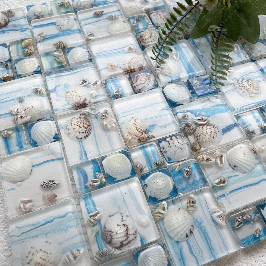 Gạch MOSAIC Nhựa Epoxy Hình Vỏ Sò Vuông - Daisan Store