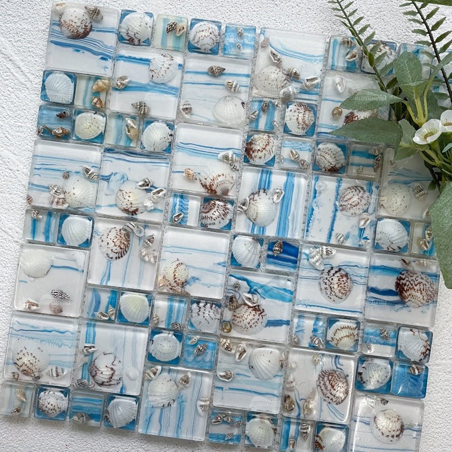 Gạch MOSAIC Nhựa Epoxy Hình Vỏ Sò Vuông - Daisan Store