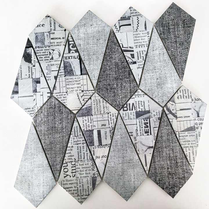 Gạch mosaic phun kim loại hiện đại tùy chỉnh thiết kế không đều độc đáo cho trang trí tường phòng tắm nội thất - Daisan Store