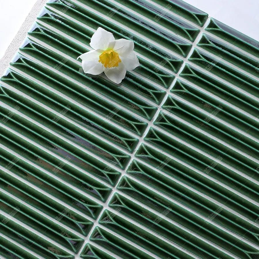 Gạch Mosaic Que Đũa Màu Xanh Lá Mã MHT 118 - Daisan Store