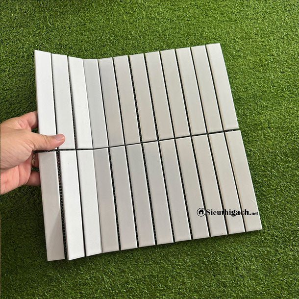 Gạch Mosaic Que Màu Trắng 284x296x6mm - Daisan Store