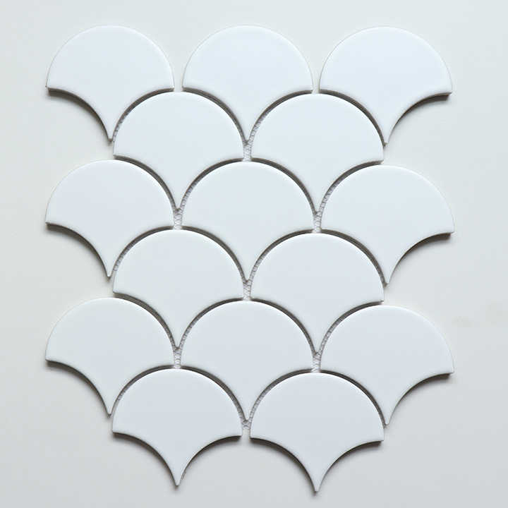 Gạch mosaic sứ tráng men trắng 295x335mm dùng cho nhà bếp - Daisan Store