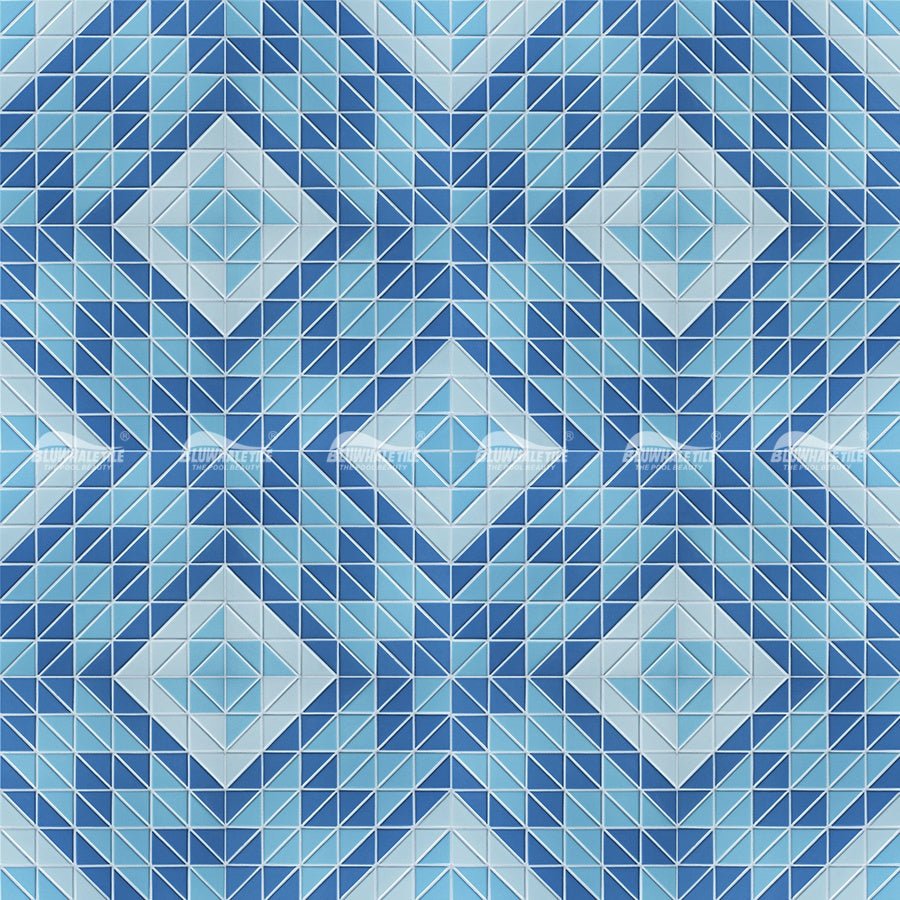 Gạch Mosaic Tam Giác Men Xanh Dương Tùy Chỉnh Sỉ Bluwhale - Daisan Store