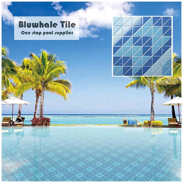 Gạch Mosaic Tam Giác Men Xanh Dương Tùy Chỉnh Sỉ Bluwhale - Daisan Store