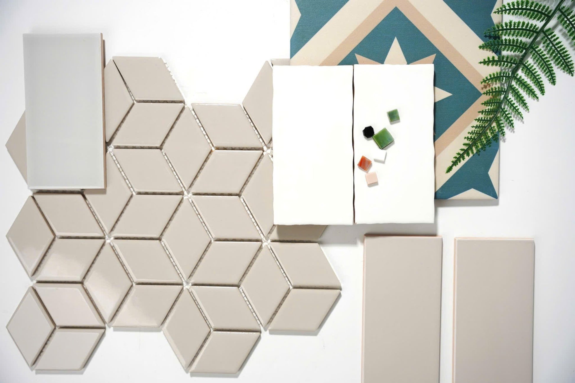 Gạch Mosaic thoi xám bóng kt 48x82x6mm 51508 (1h/1.818m/22vien) - Daisan Store