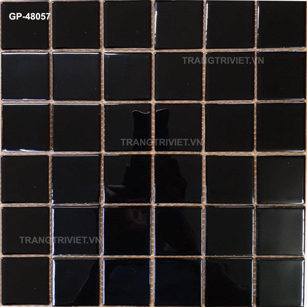 Gạch Mosaic kính đen chip KT 48x48mm GP-48057