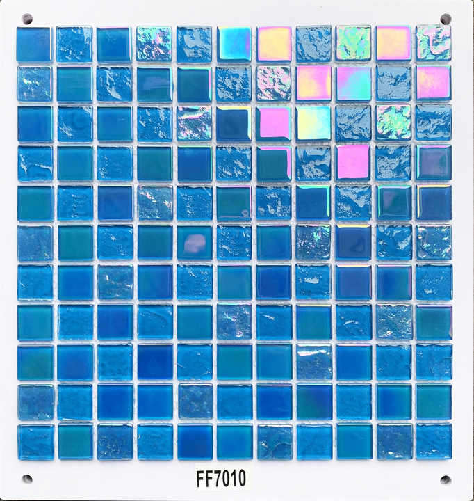 Gạch mosaic thủy tinh hình vuông pha lê óng ánh hiện đại nhiều màu sắc dày 4mm dùng trang trí tường ngoại thất nhà biệt thự - Daisan Store