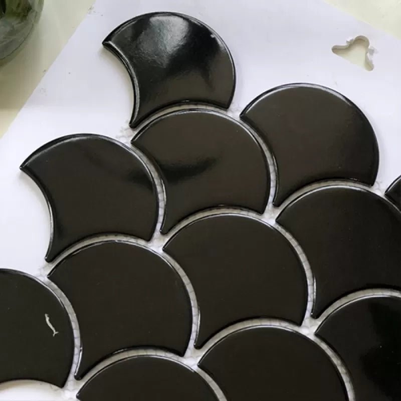 Gạch Mosaic vảy cá đen men bóng GP - FT117BL - Daisan Store