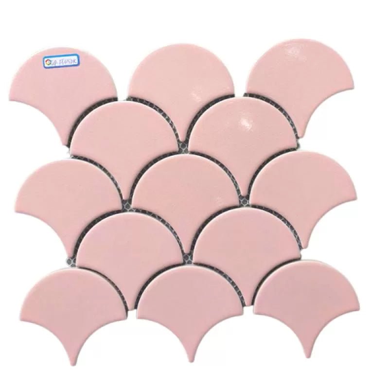 Gạch Mosaic vảy cá màu hồng men bóng GP - FT115PK - Daisan Store
