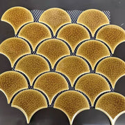 Gạch Mosaic vảy cá 85x95mm vàng men rạn SH-XFB90070 (1h/1,03m/13vi)