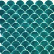 Gạch Mosaic Vảy Cá Màu Xanh Ngọc Men Rạn Đôi Mã GP-FT114LA