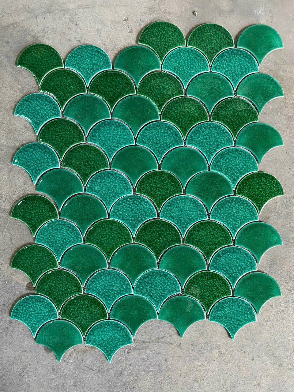 Gạch Mosaic vảy cá men rạn EMIX070821 - Daisan Store
