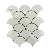 Gạch Mosaic vảy cá men rạn màu trắng SHCY90388 - Daisan Store