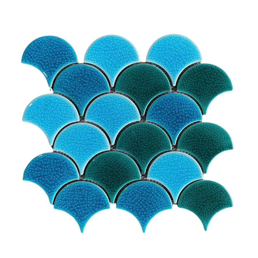 Gạch Mosaic vảy cá men rạn mix màu mix 11625 - Daisan Store