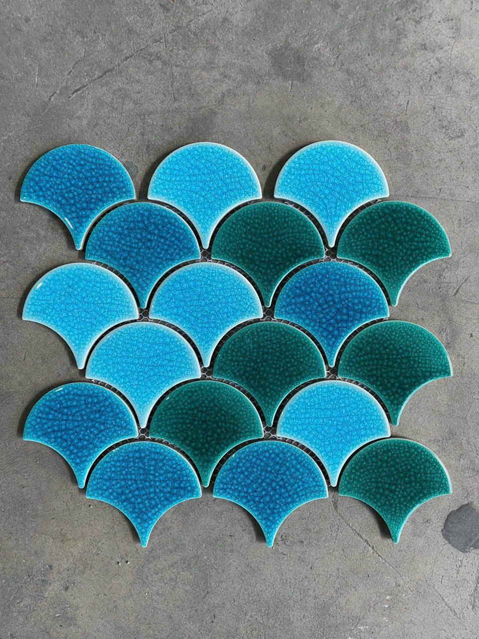Gạch Mosaic vảy cá men rạn Mix111625 - Daisan Store