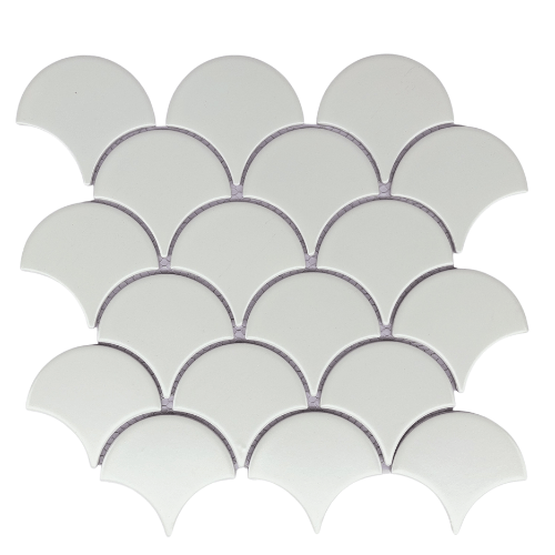 Gạch Mosaic vảy cá trơn trắng bóng KT 95x85mm mã S8501 - Daisan Store