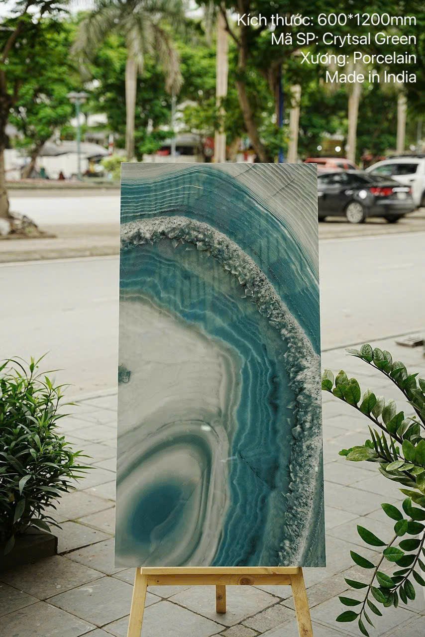 Gạch nhập khẩu Ấn Độ KT 600x1200mm mã Crystal Green - Daisan Store