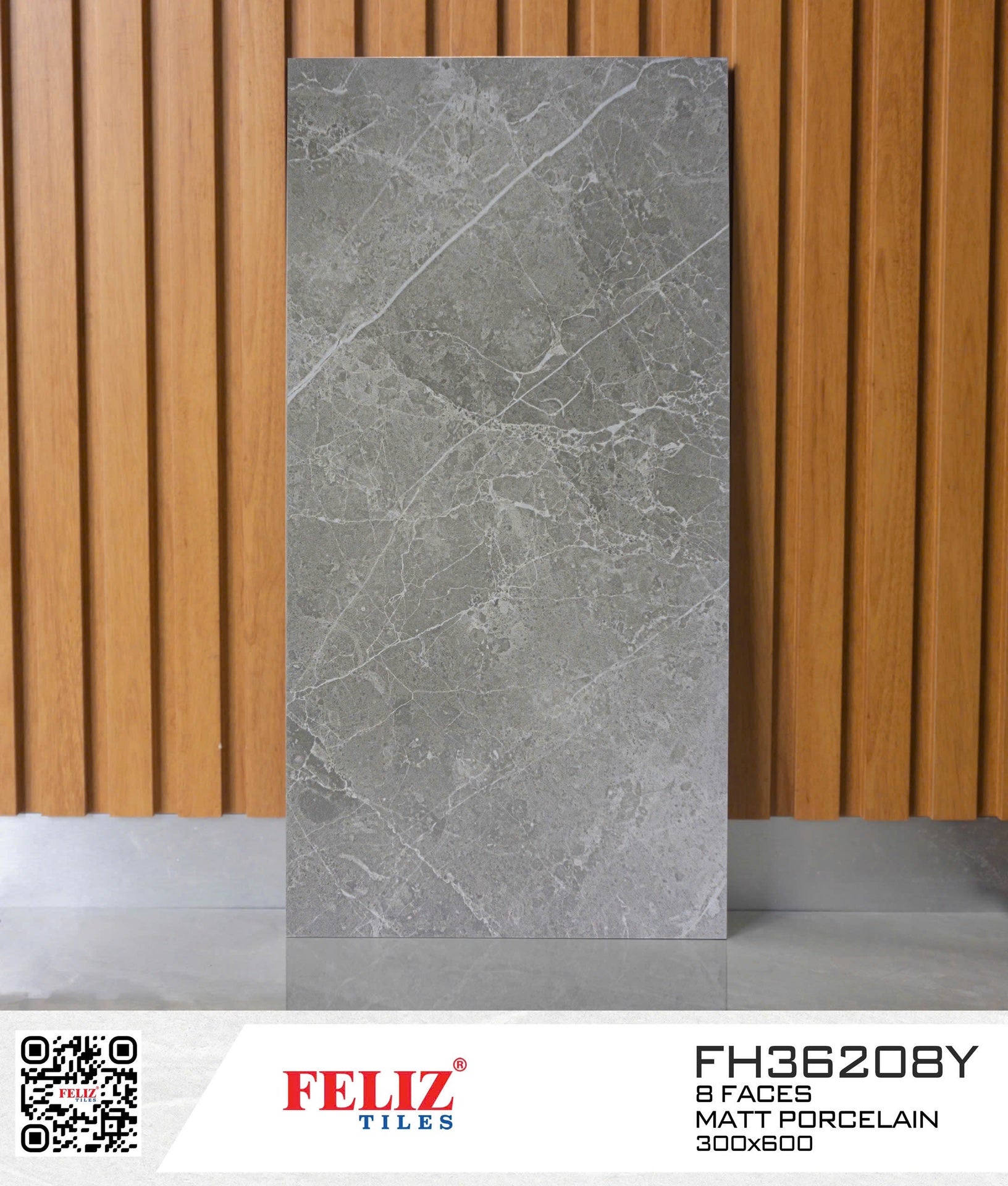 Gạch ốp FELIZ xám tia chớp mờ FH36208 KT 30x60cm - Daisan Store