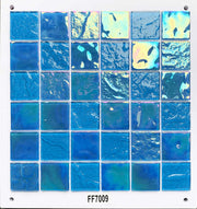 Gạch ốp hồ bơi thủy tinh hình vuông hiện đại pha lê óng ánh dày 4mm màu xanh biển đại dương cho phòng tắm nhà biệt thự - Daisan Store