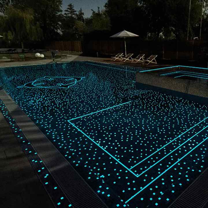 Gạch ốp hồ bơi thủy tinh huỳnh quang màu xanh nhạt ngoài trời Gạch ốp hồ bơi thủy tinh huỳnh quang màu xanh nhạt - Daisan Store