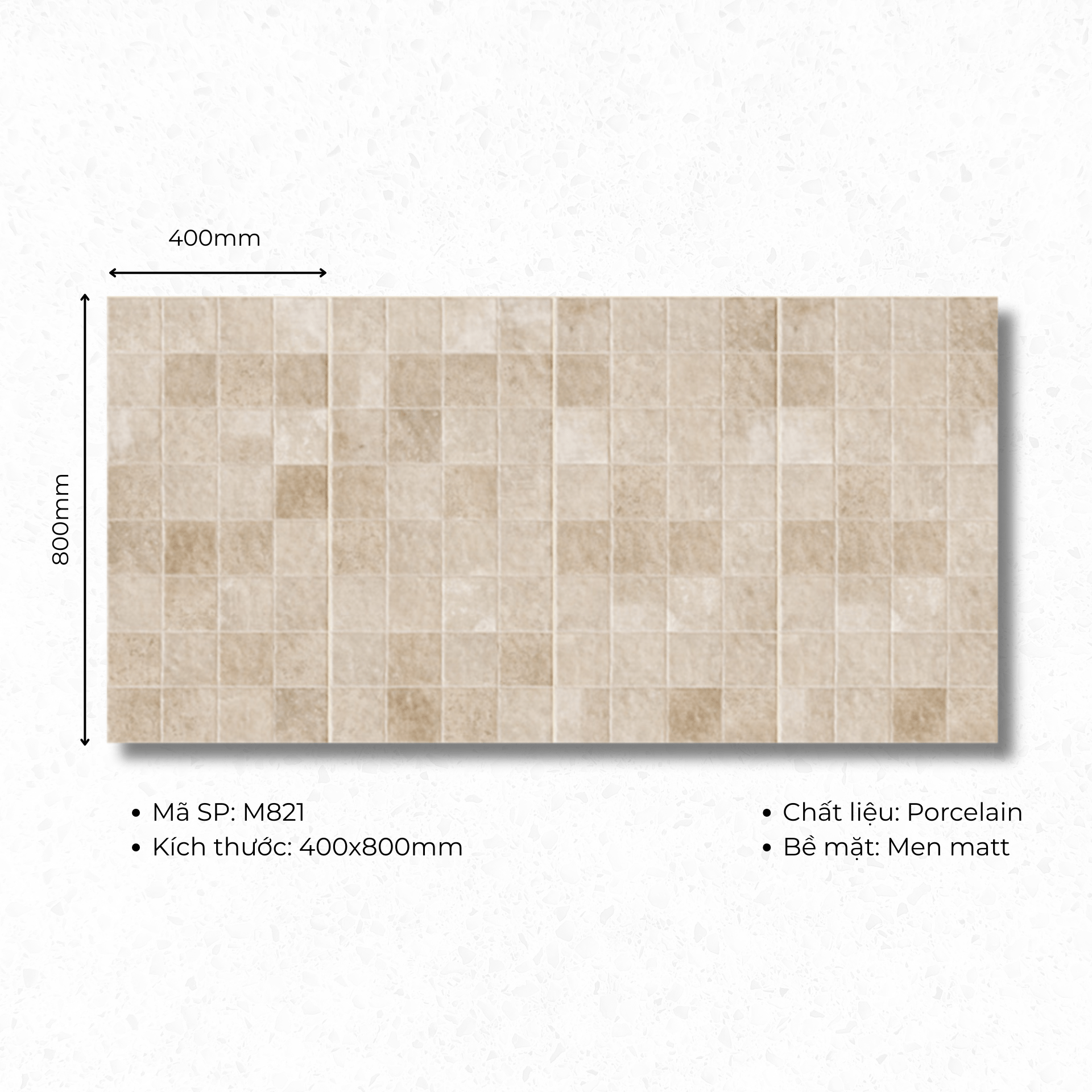 Gạch ốp lát 400x800 mã M821 (1thùng/1.92m2/6v/36,5kg) - Daisan Store