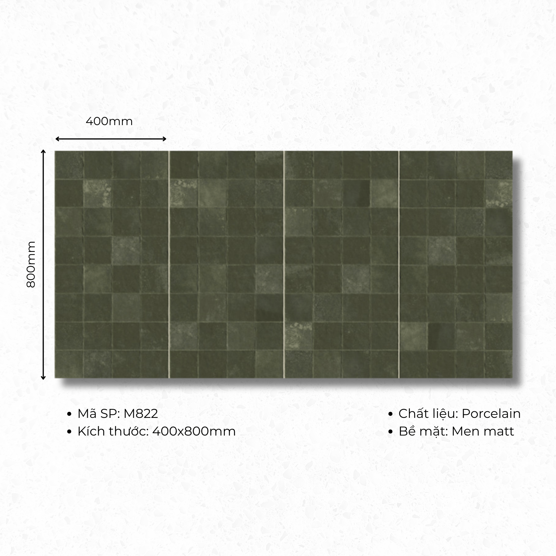 Gạch ốp lát 400x800 mã M822 (1thùng/ 1.92m2/ 6v/ 36,5kg) - Daisan Store