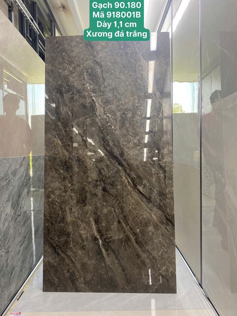 Gạch Ốp Lát 90x180cm Trung Quốc màu vân đá nâu ánh vàng 918001B - Daisan Store