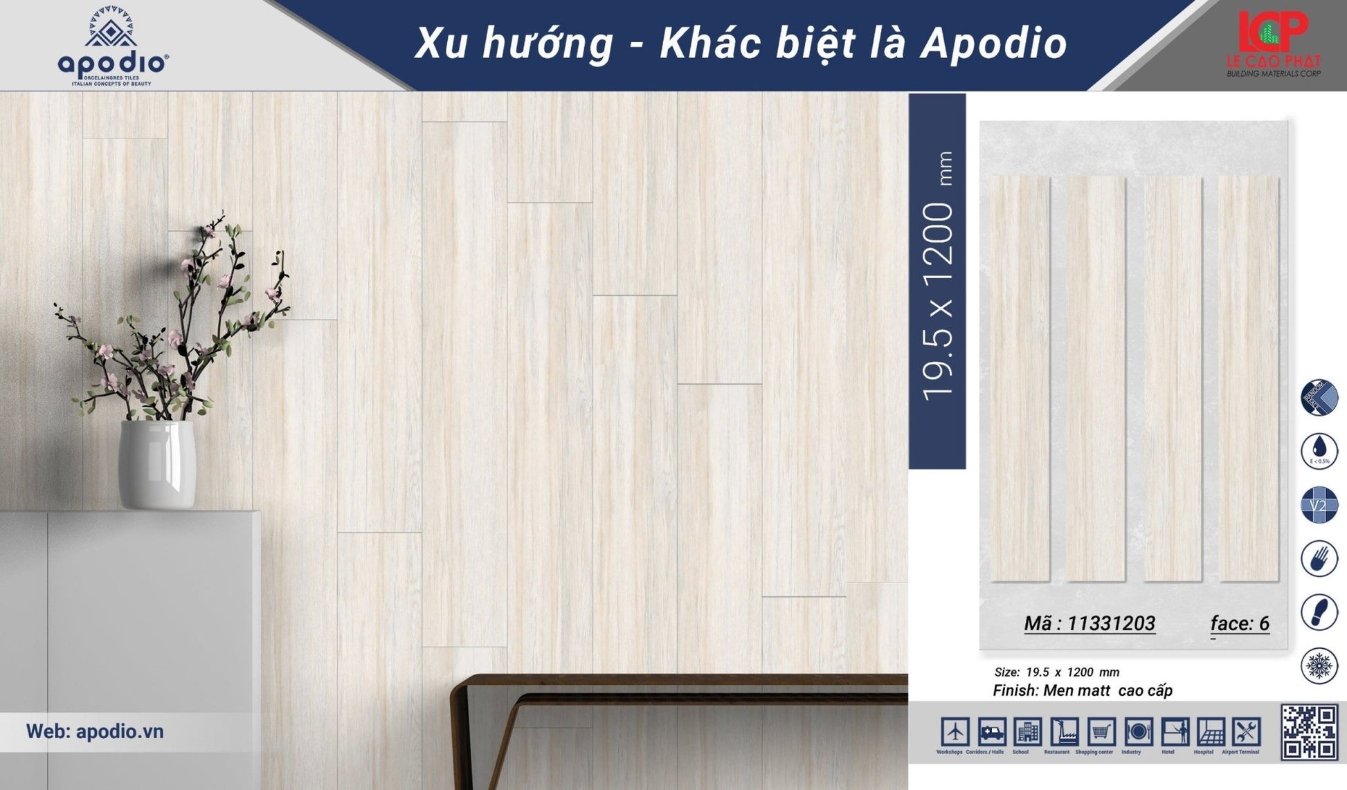 Gạch ốp lát Apodio 11331203 - Daisan Store