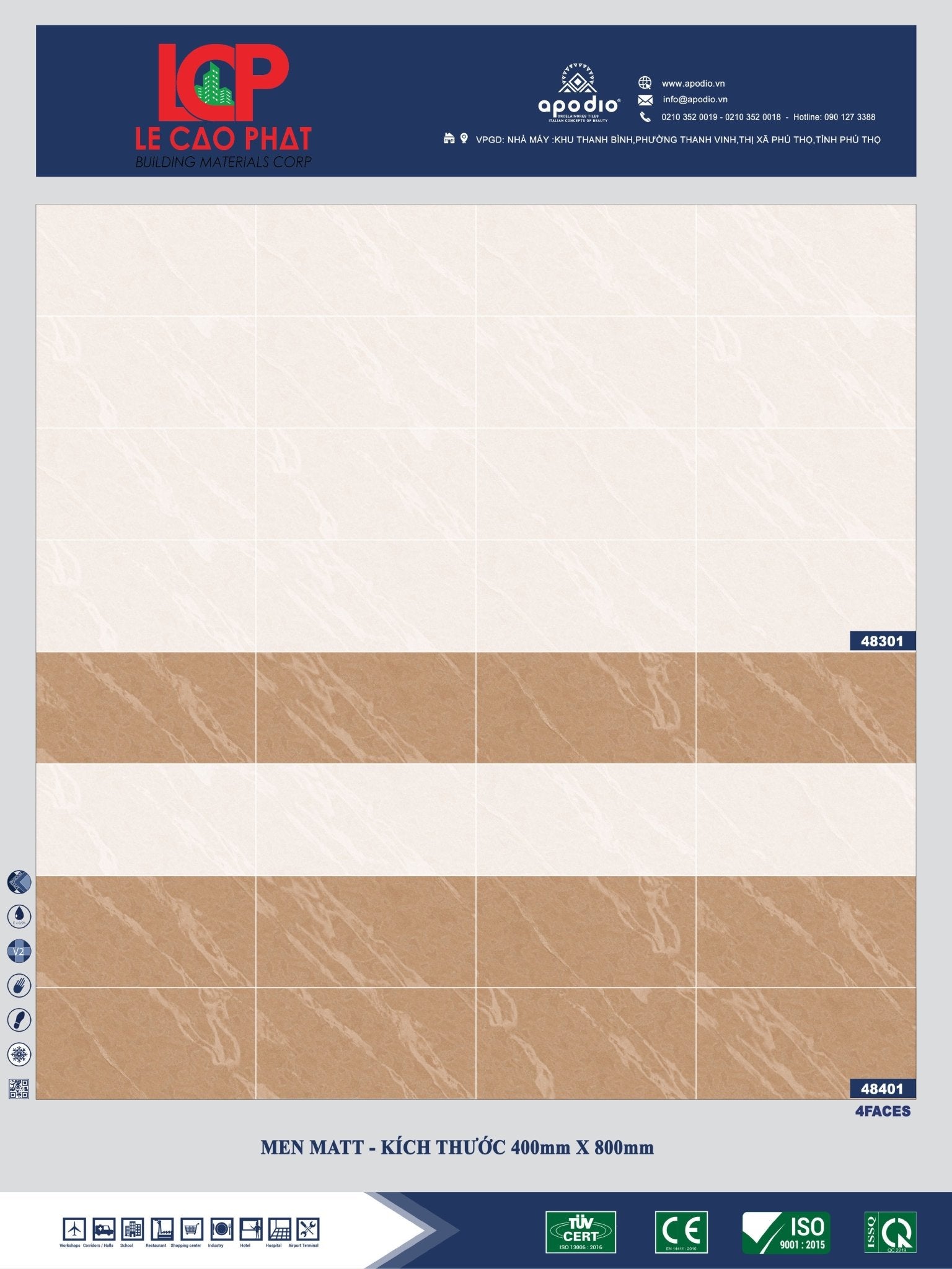 Gạch ốp lát Apodio 48301 48401 - Daisan Store
