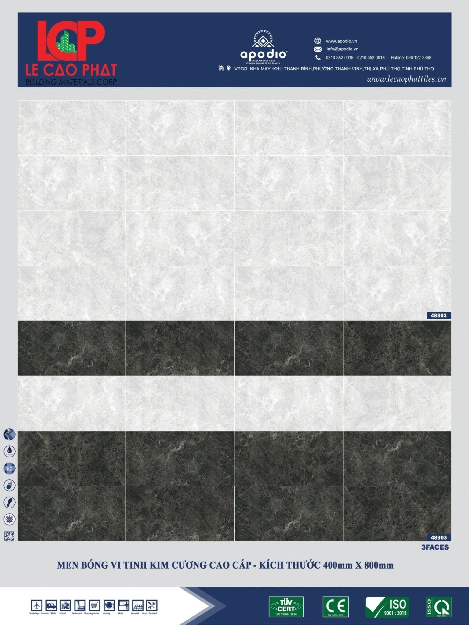 Gạch ốp lát Apodio 48803 48903D 48903 - Daisan Store