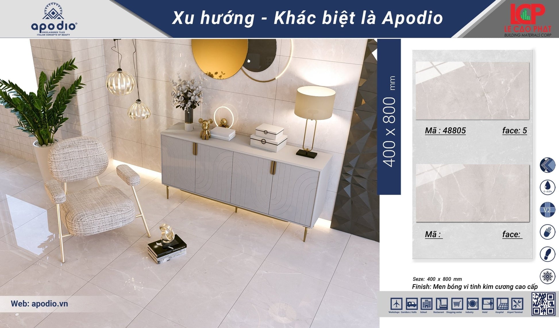 Gạch ốp lát Apodio 48805 48905D - Daisan Store