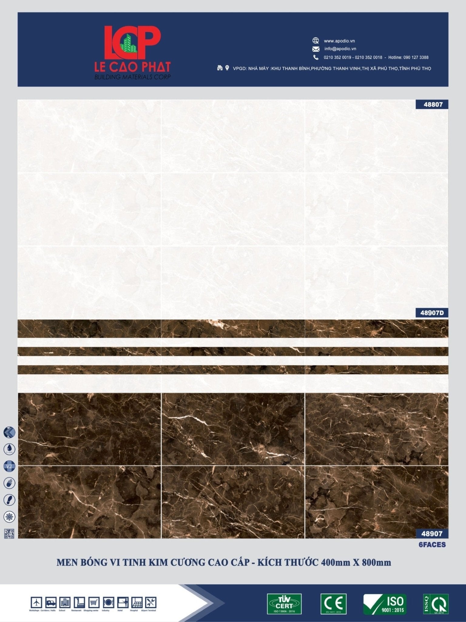 Gạch ốp lát Apodio 48807 48907D 48907 - Daisan Store