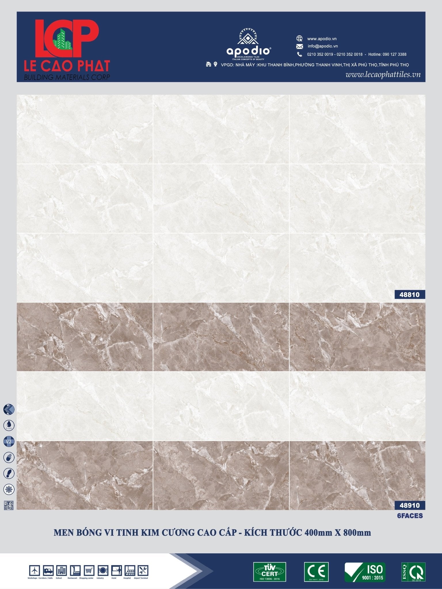 Gạch ốp lát Apodio 48810 48910D 48910 - Daisan Store