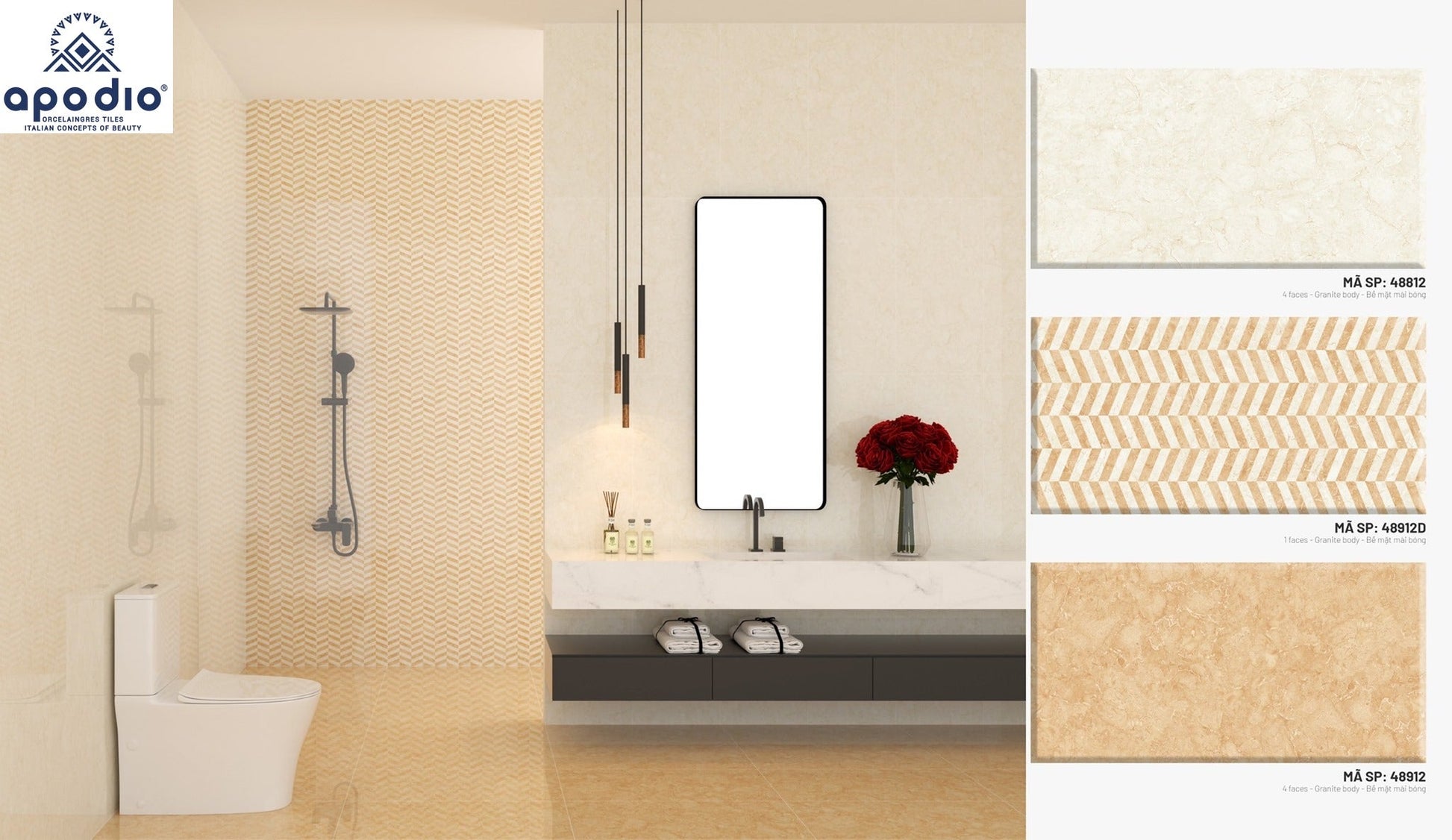 Gạch ốp lát Apodio 48812 48912D 48912 - Daisan Store