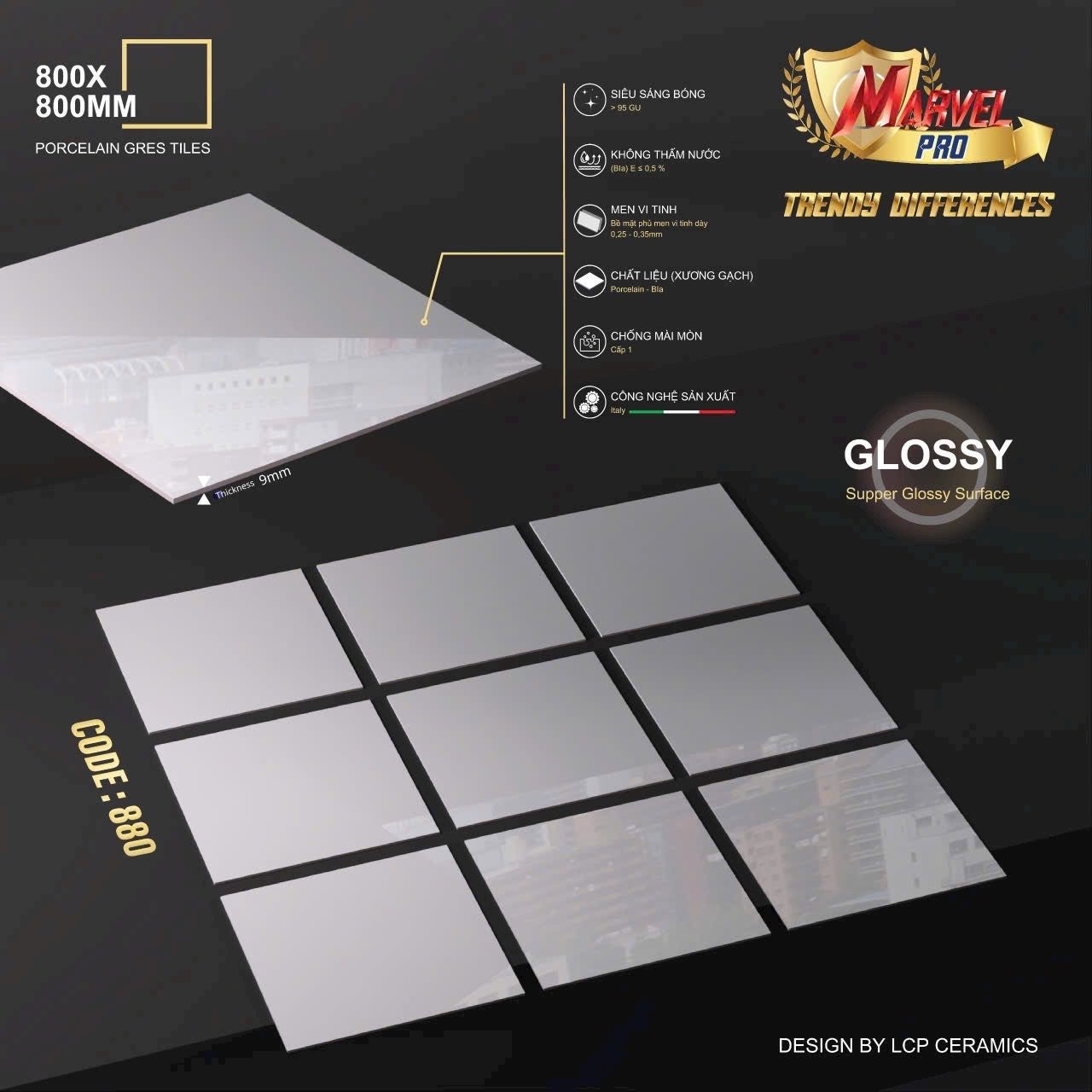 Gạch ốp lát Apodio 880 (Bóng) - Daisan Store