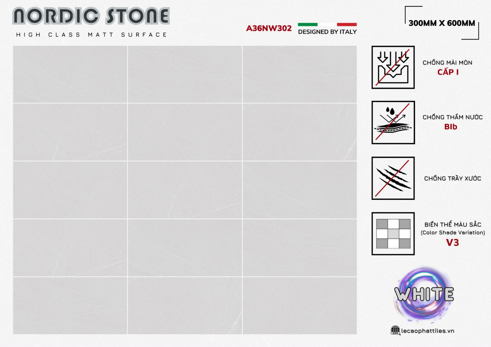 Gạch ốp lát Apodio A36NW302 (Matt) - Daisan Store