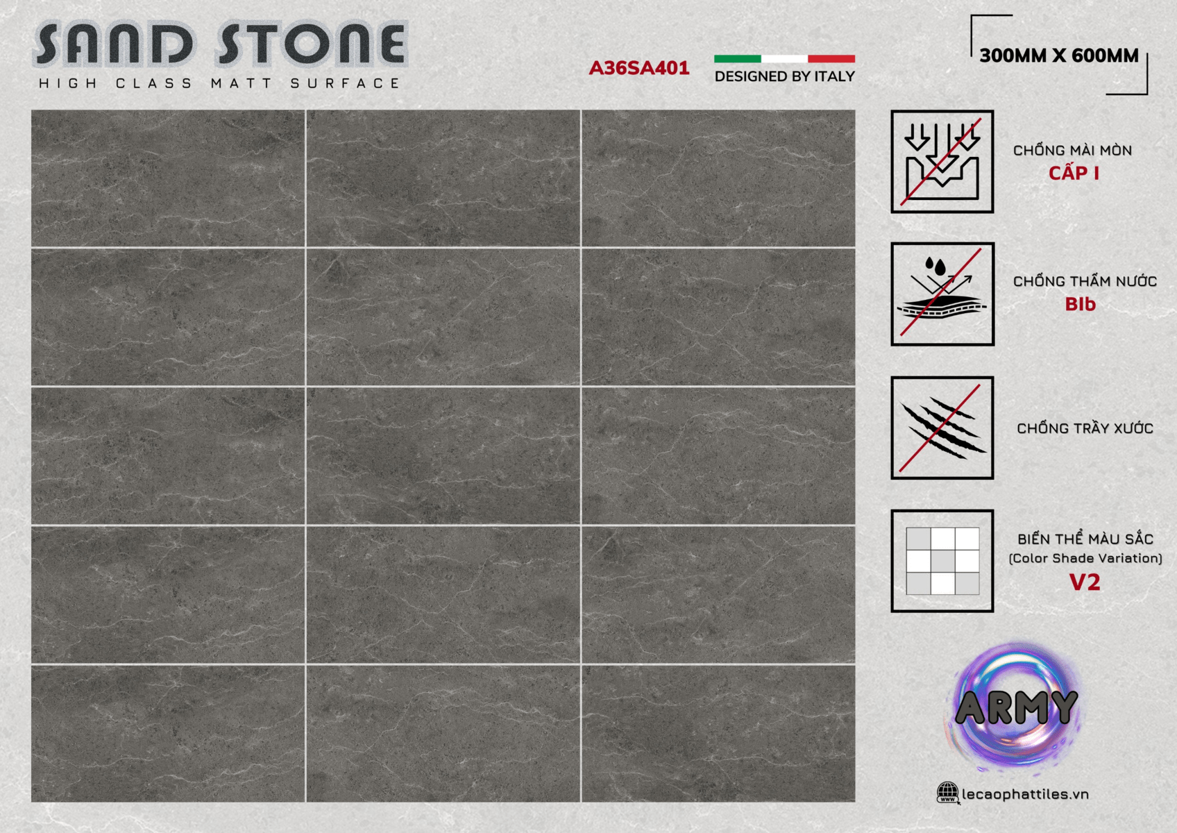 Gạch ốp lát Apodio A36SA401 (Matt) - Daisan Store