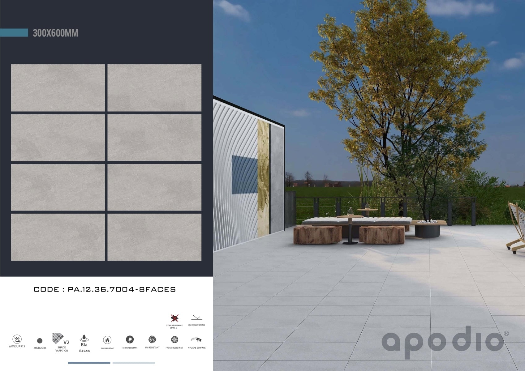 Gạch ốp lát Apodio PA12367004 (dày 12mm) - Daisan Store