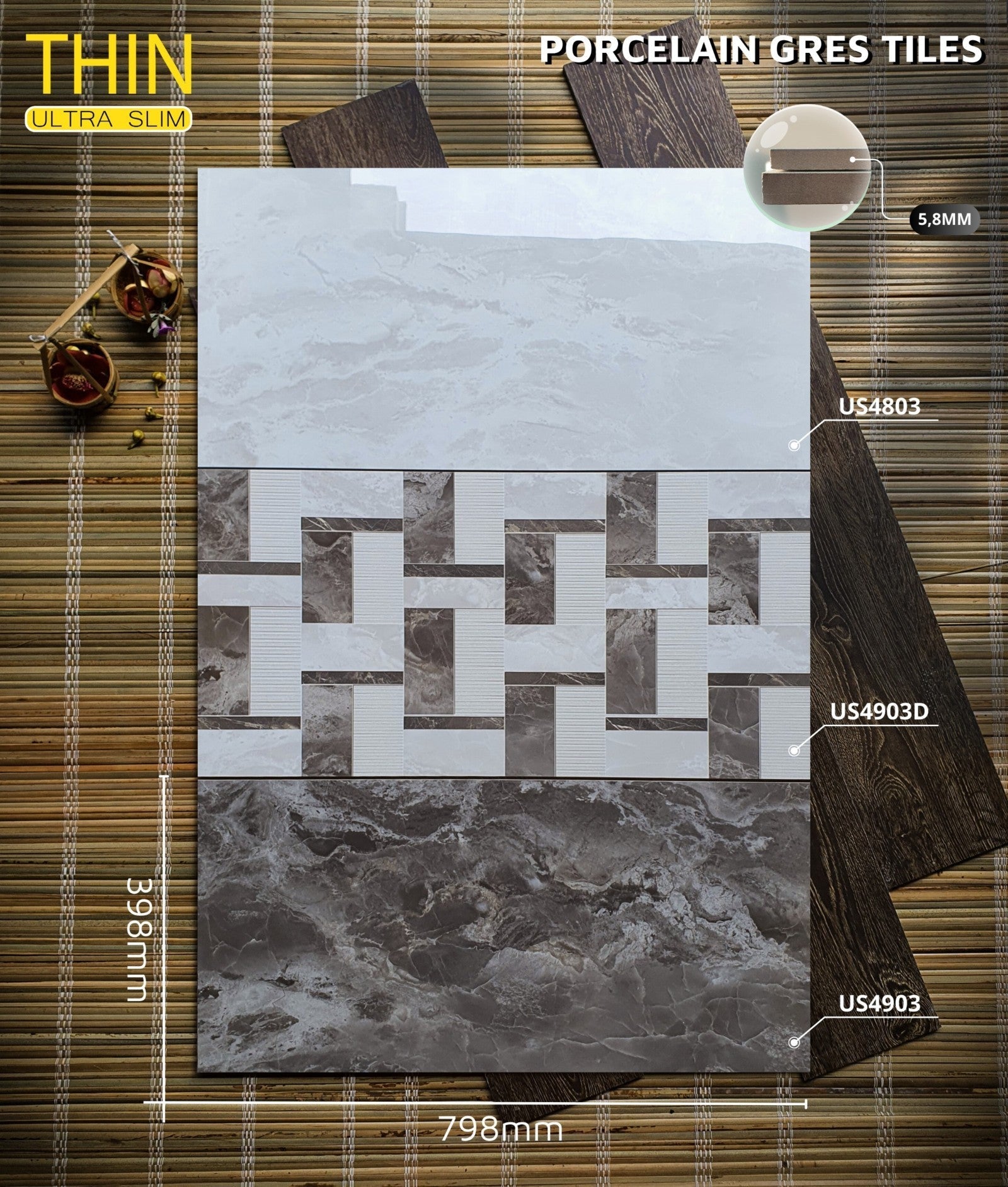 Gạch ốp lát Apodio US 4803 US 4903 US 4903D (398x798x5.8MM) - Daisan Store