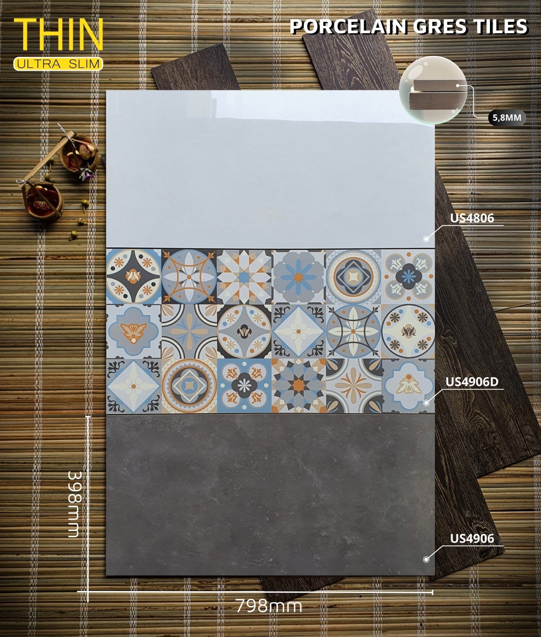 Gạch ốp lát Apodio US 4806 US 4906 US 4906D (398x798x5.8MM) - Daisan Store