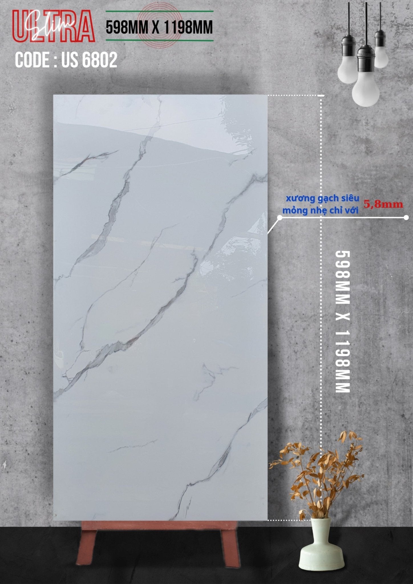 Gạch ốp lát Apodio US 6802 (598x1198x5.8mm) - Daisan Store