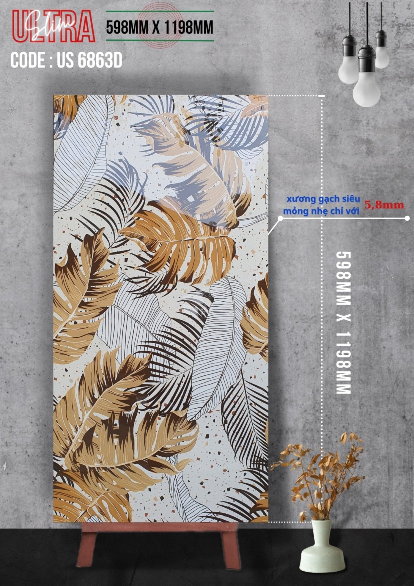 Gạch ốp lát Apodio US 6863 (598x1198x5.8mm) - Daisan Store