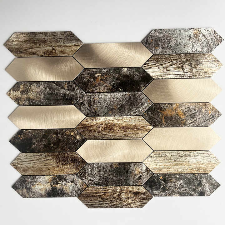 Gạch ốp tường bếp hình lục giác dài bằng nhôm tự dính thiết kế hiện đại dùng để trang trí tường nội thất phòng tắm nhà bếp - Daisan Store