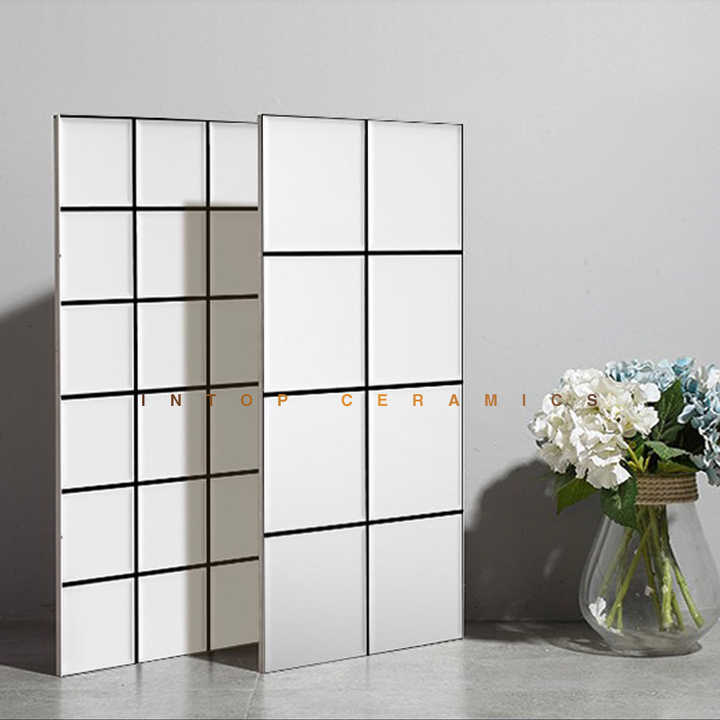 Gạch ốp tường gốm màu trắng 300x600mm Gạch kẻ caro cho tường nhà bếp phòng tắm - Daisan Store