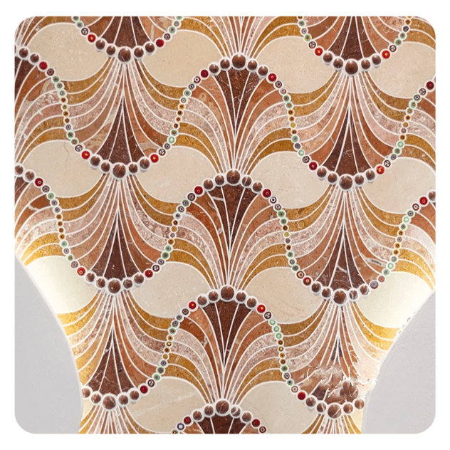 Gạch ốp tường khảm đá cẩm thạch đỏ tùy chỉnh may mắn đá tự nhiên nghệ thuật thủy tinh cho nội thất phong cách hiện đại cho toàn bộ bức tường nền nhà - Daisan Store