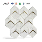 Gạch ốp tường kim loại màu vàng đá cẩm thạch phong cách Châu Âu cho dự án trang trí nội thất - Daisan Store