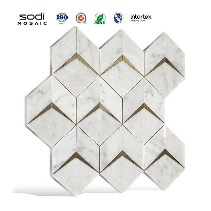 Gạch ốp tường kim loại màu vàng đá cẩm thạch phong cách Châu Âu cho dự án trang trí nội thất - Daisan Store