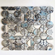 Gạch ốp tường nhôm óng ánh hình sao và hình tròn không đều phong cách hiện đại, trang trí nội thất nhà bếp bằng gạch mosaic - Daisan Store